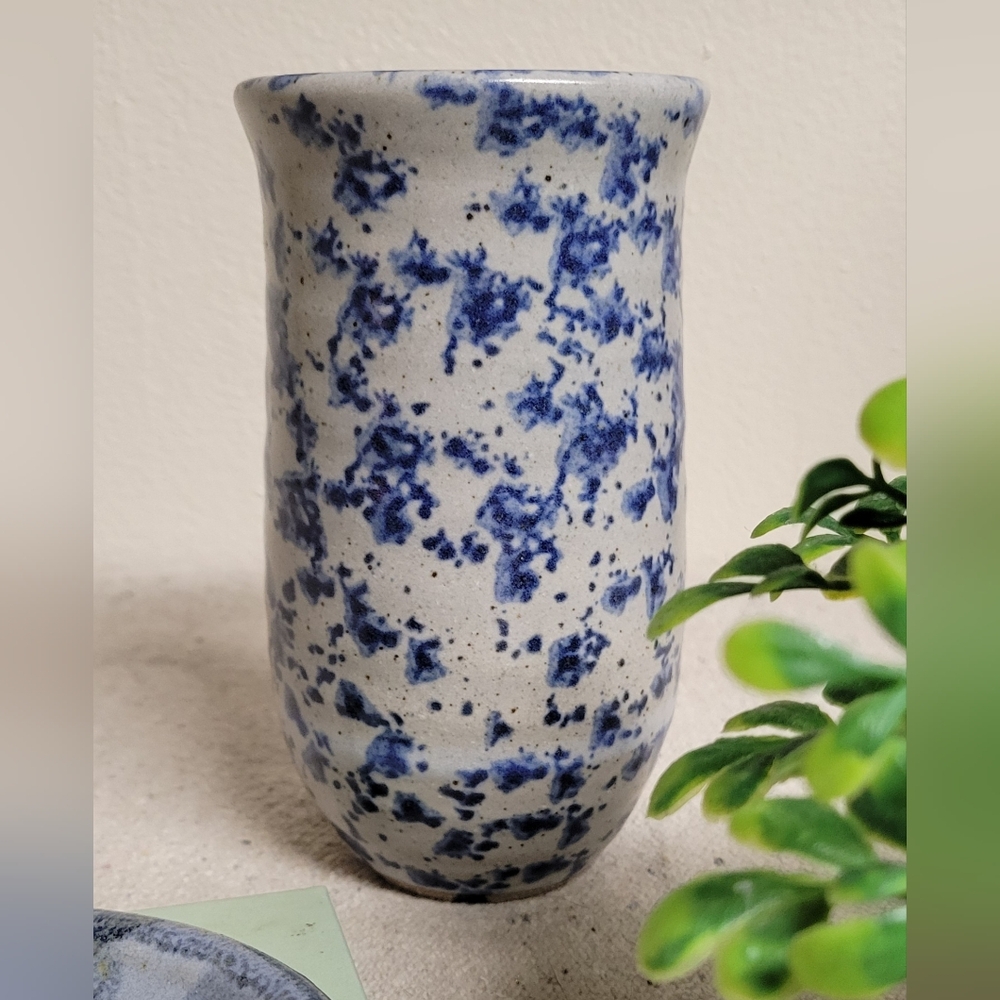 Spongeware Pottery Vase